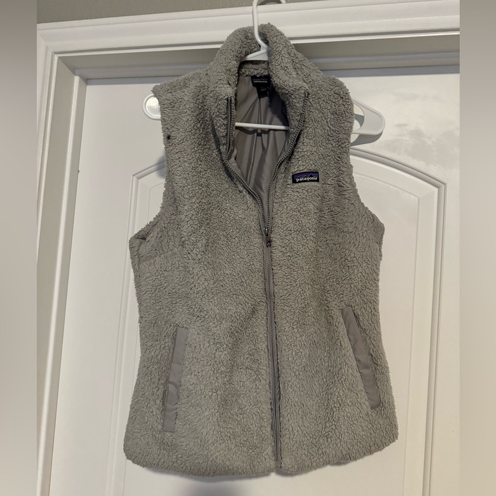 Gray Patagonia Fleece Vest.